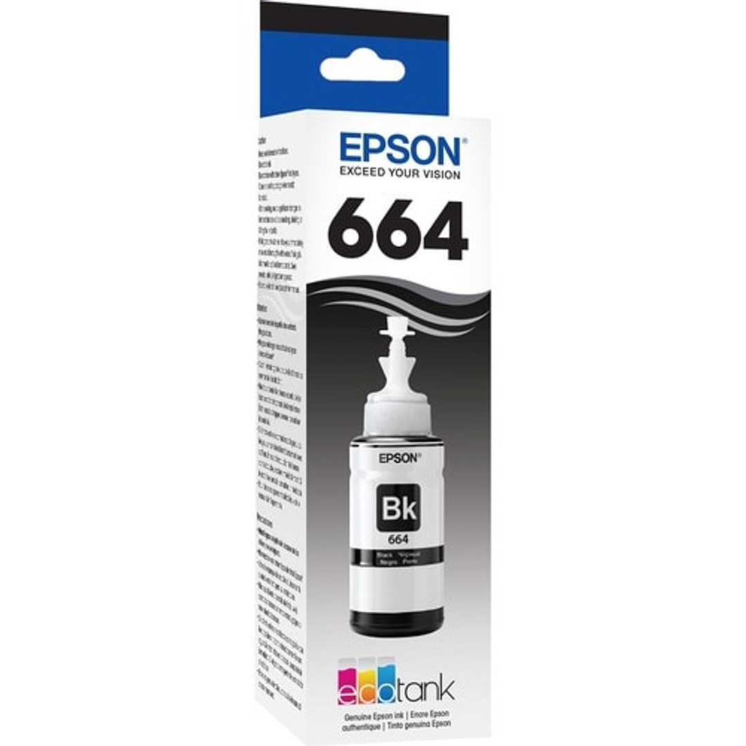 Botella de tinta Epson T664 negro 70ml para L200 L210 L355 1