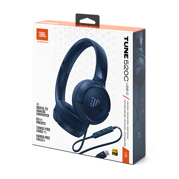 Audífonos JBL Tune 520C USB-C Hi-Res Azul con Micrófono 6