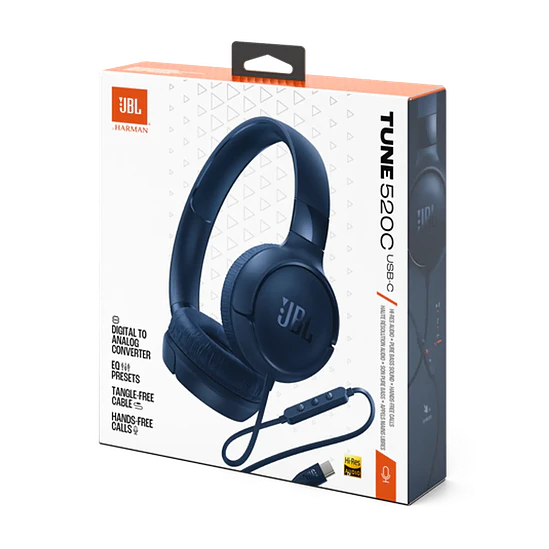 Audífonos JBL Tune 520C USB-C Hi-Res Azul con Micrófono 6
