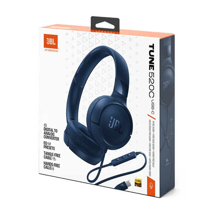 Audífonos JBL Tune 520C USB-C Hi-Res Azul con Micrófono 6