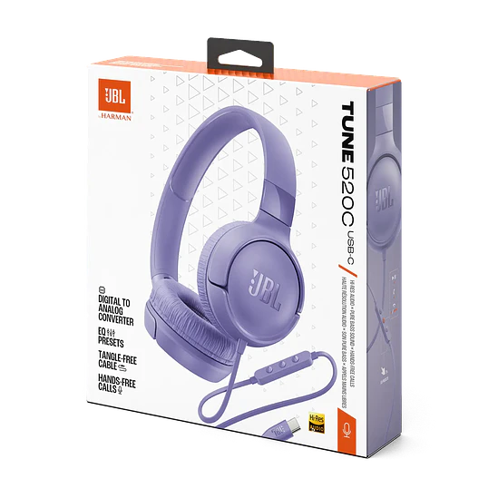 Audífonos JBL Tune 520C USB-C Hi-Res Morado con Micrófono 6