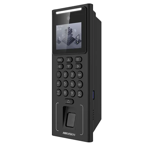 Control de acceso Hikvision facial tarjeta M1 y teclado