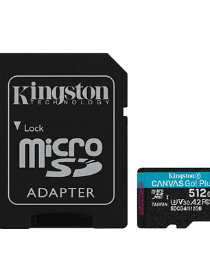 Tarjeta MicroSD Kingston 512GB Canvas Go Plus microSDXC