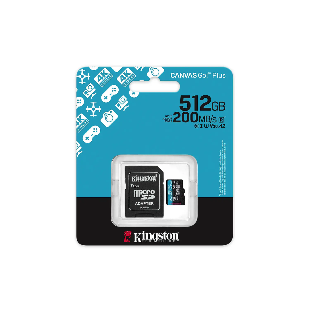 Tarjeta MicroSD Kingston 512GB Canvas Go Plus microSDXC 1