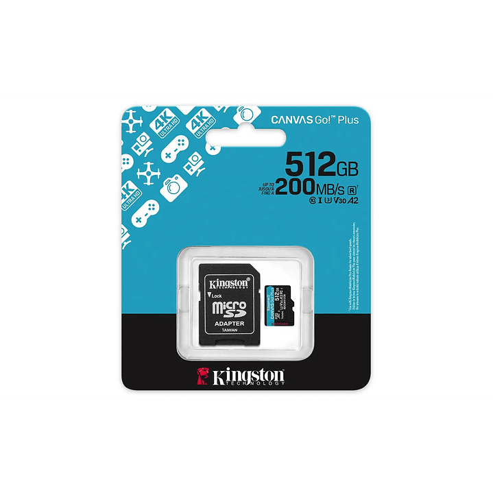 Tarjeta MicroSD Kingston 512GB Canvas Go Plus microSDXC 1