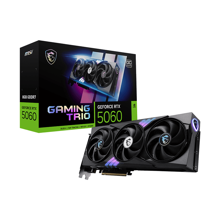Tarjeta de Video MSI RTX 5060 8GB Gaming Trio OC 1