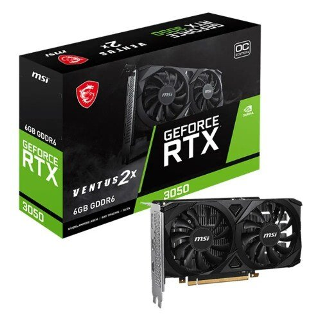 Tarjeta de Video MSI RTX 3050 6GB Ventus 2X GDDR6 1
