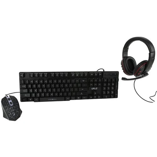 Kit Gamer Vivitar Teclado Mouse Audífonos Negro 1