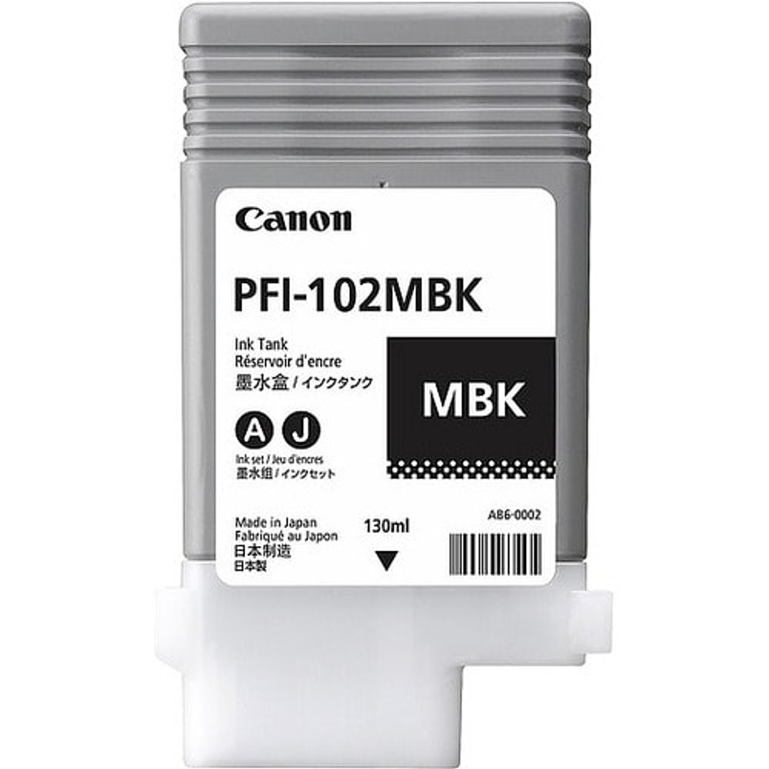 Cartucho de Tinta Canon PFI-102 Negro Mate imagePROGRAF iPF500 iPF600 iPF700 Original Plotter 1