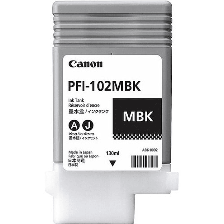 Cartucho de Tinta Canon PFI-102 Negro Mate imagePROGRAF iPF500 iPF600 iPF700 Original Plotter 1