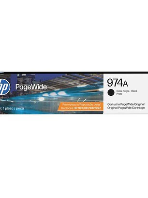 Cartucho HP 974A Negro PageWide Original 3500 Páginas L0R96AL