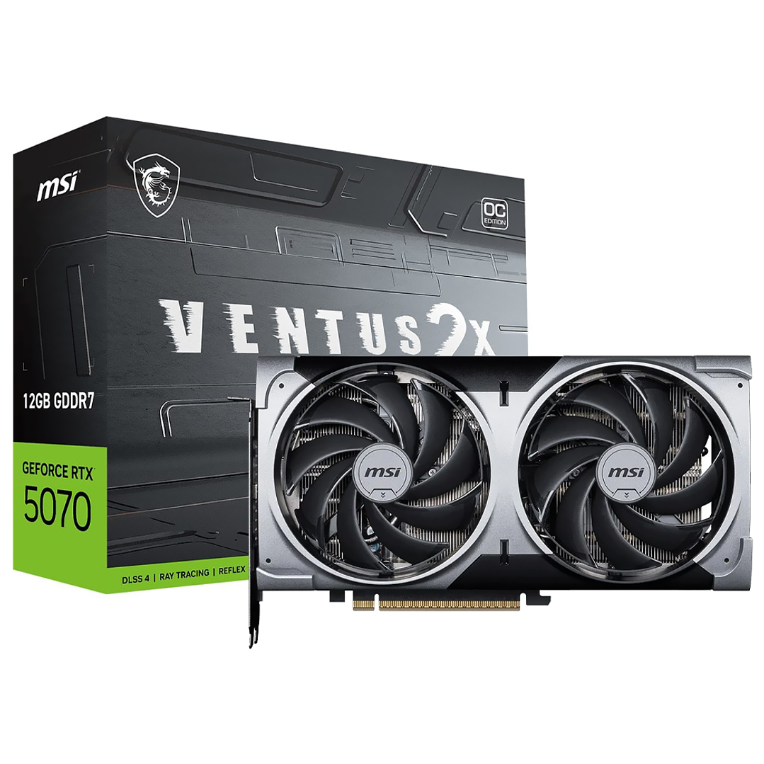 Tarjeta Gráfica MSI GeForce RTX 5070 12GB Ventus 2X OC GDDR7 1