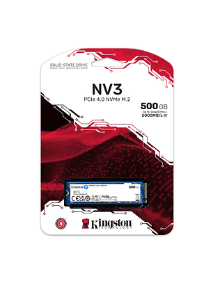 Unidad SSD Kingston NV3 500GB NVMe M.2 2280 6000MB/s SNV3S/500G