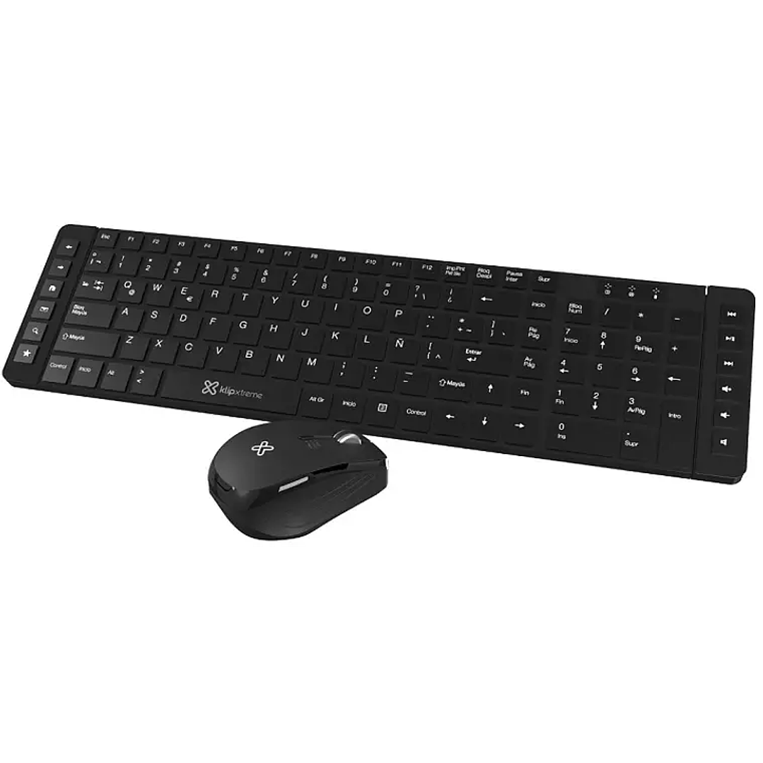Combo Teclado y Mouse Klip Xtreme Inalámbrico 2.4GHz Negro 1