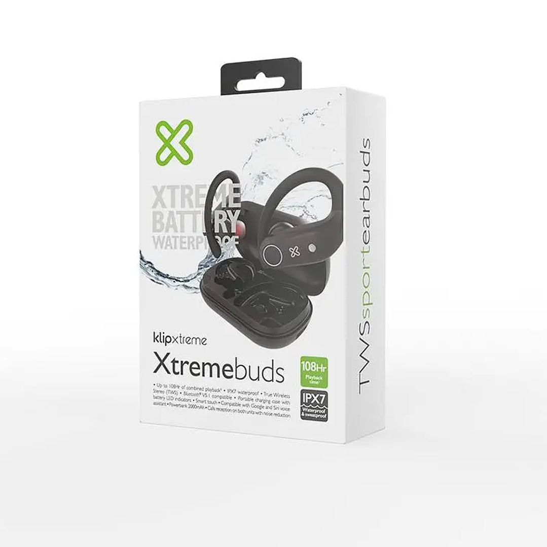 Audífonos Klip Xtreme TWS PowerBank 108H Bluetooth Negro 5
