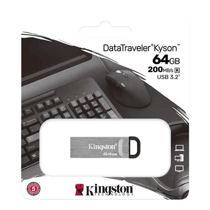 Pendrive Kingston Kyson 64GB USB 3.2 200MB/s Metal 1