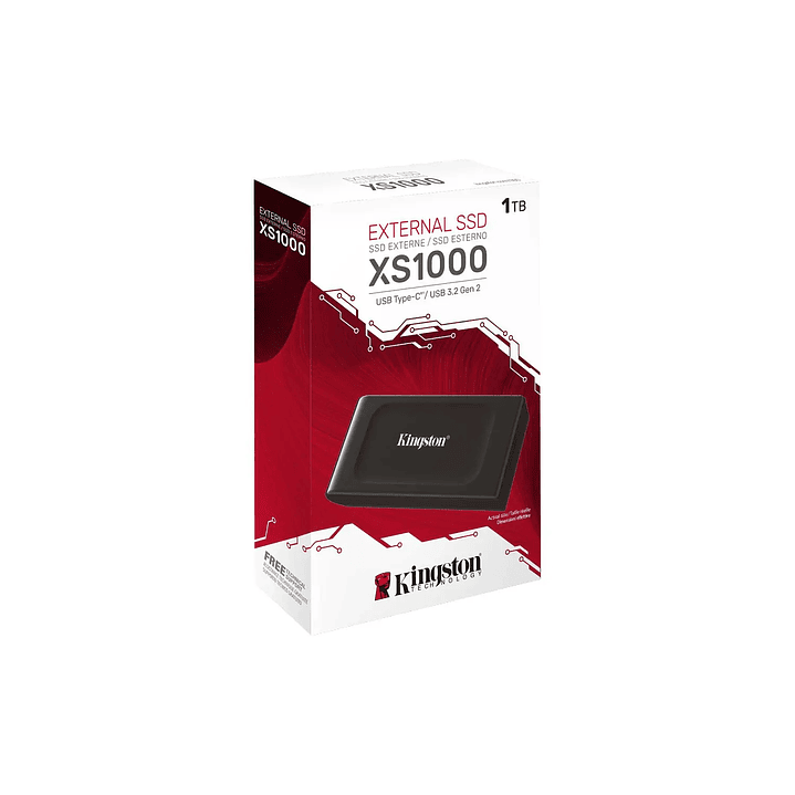 Unidad SSD Externo Kingston XS1000 1TB USB-C 1050MB/s Portátil 1