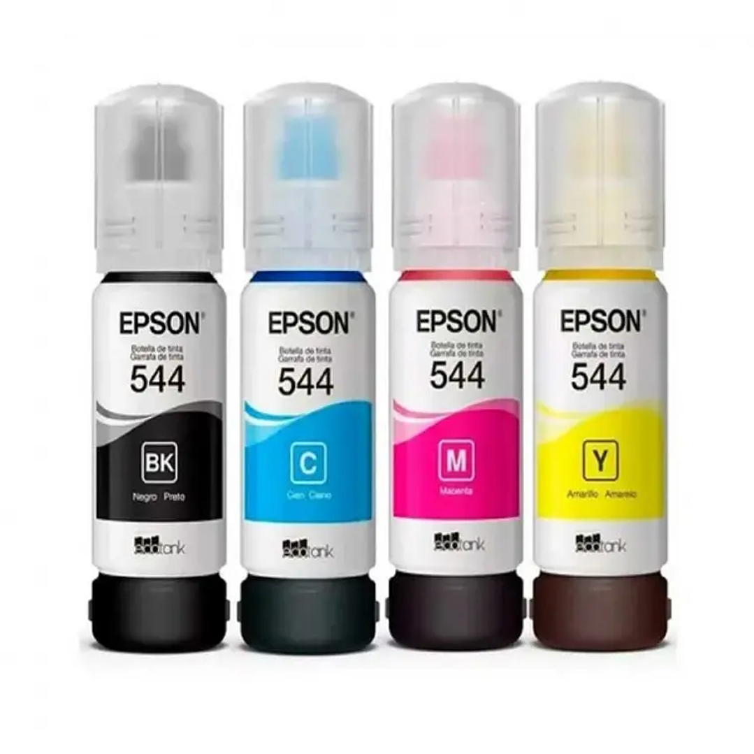 Botellas Tinta Epson T544 Pack 4 Colores Original (Negro, Cian, Magenta, Amarillo) 2