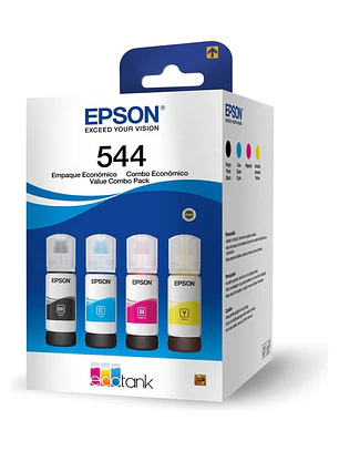 Botellas Tinta Epson T544 Pack 4 Colores Original (Negro, Cian, Magenta, Amarillo)