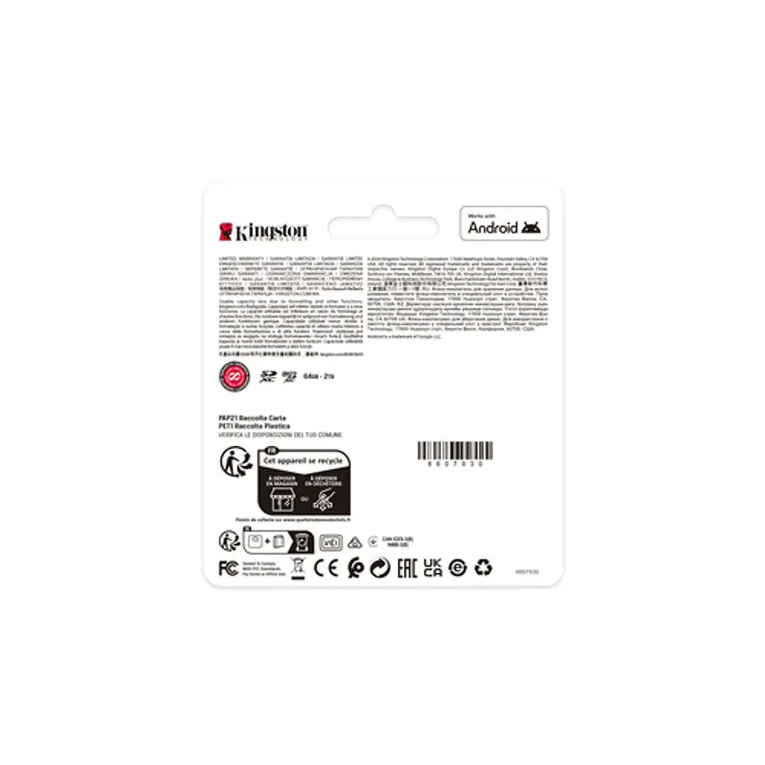 MicroSD Kingston Canvas Select Plus 1TB Clase 10 5