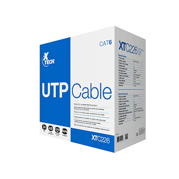 Cable UTP CAT6 Xtech 305m 24AWG Gris Caja 1