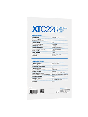 Cable UTP CAT6 Xtech 305m 24AWG Gris Caja