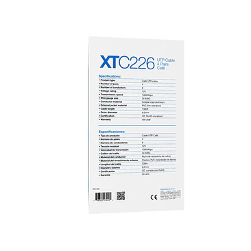 Cable UTP CAT6 Xtech 305m 24AWG Gris Caja 2