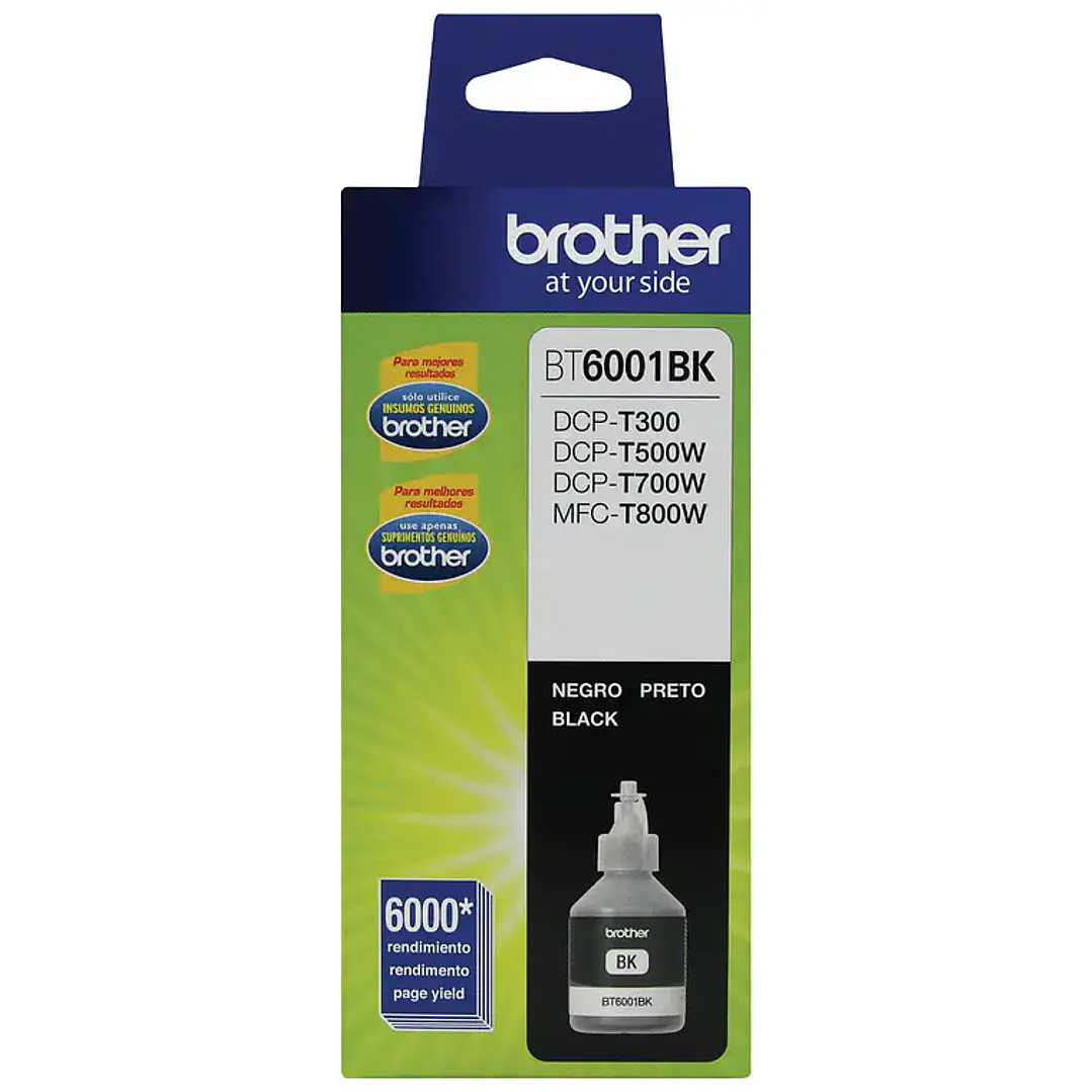Botella Tinta Brother BT6001BK Negro Original 1