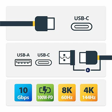 Cable USB-C a USB-C 1m + Adaptador USB-A StarTech 100W 2