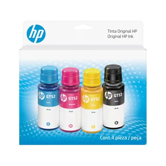 Botella Tinta HP GT53 GT52 Pack 4 Colores Original 1