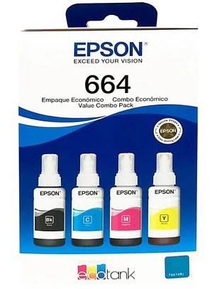 Kit tinta Epson T664 Pack 4 Colores Original