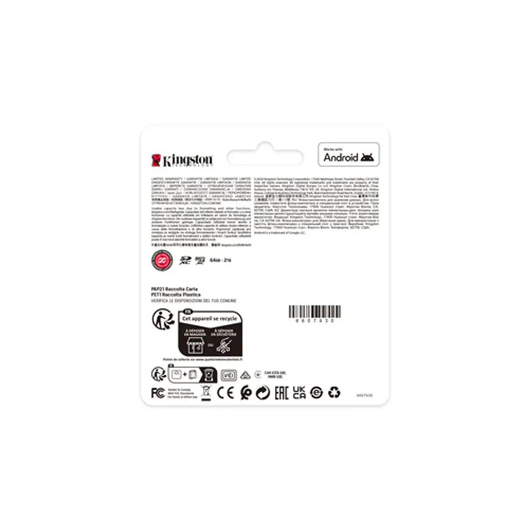 Tarjeta de Memoria MicroSD Kingston 512GB Canvas Select Plus 4