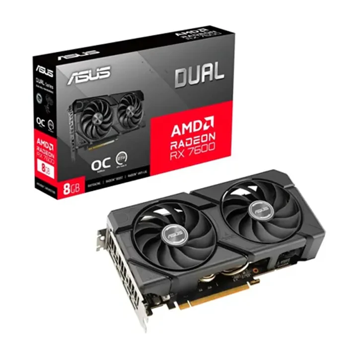 Tarjeta gráfica ASUS Dual RX7600 EVO OC 8GB GDDR6 1