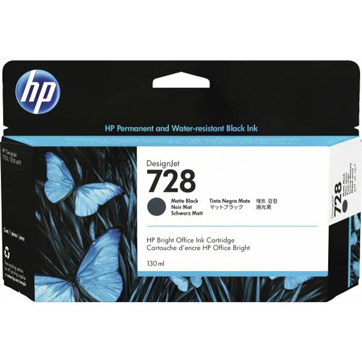 Cartucho de Tinta HP 728 Negro Mate Original 1