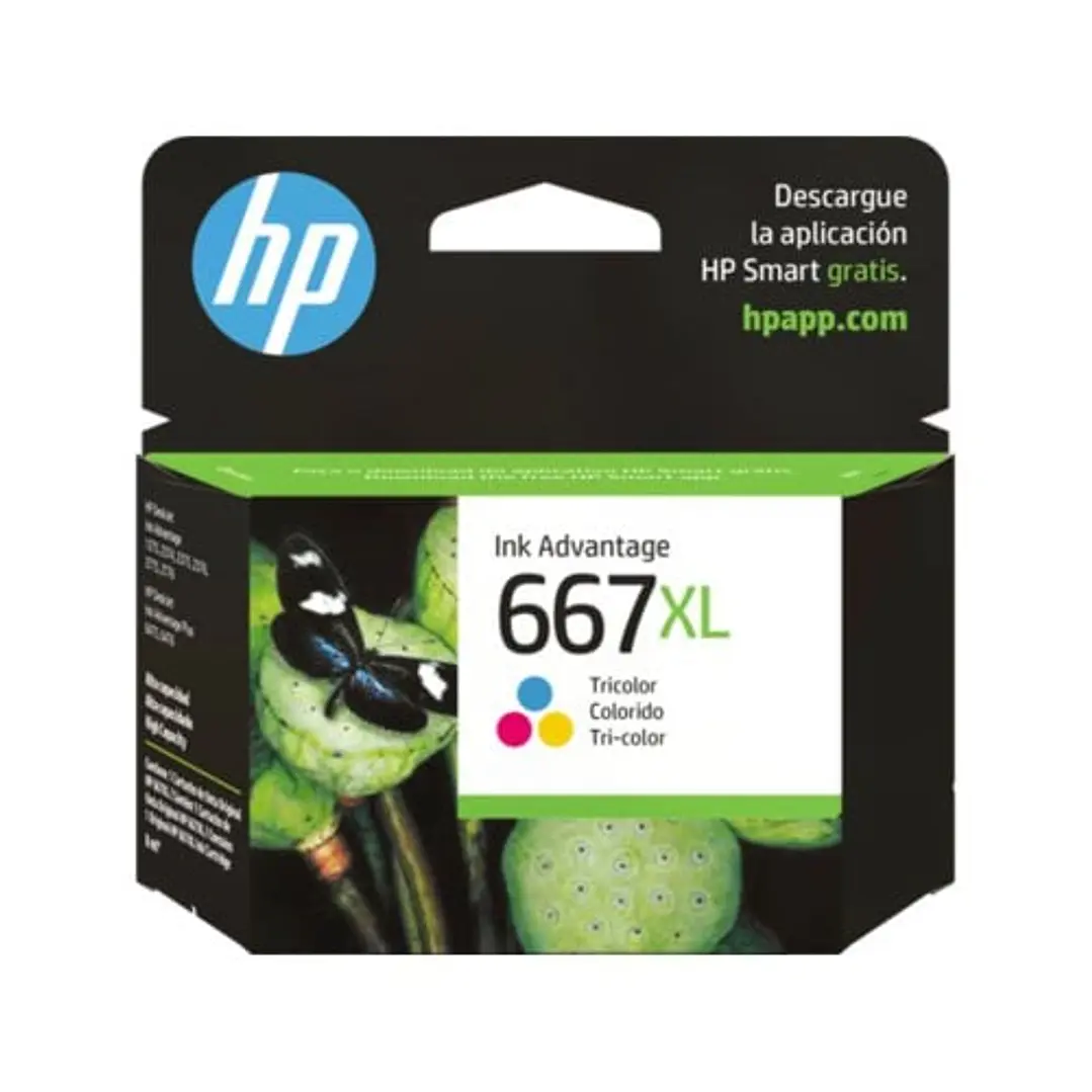 Cartucho de Tinta HP 667XL Tricolor Alto Rendimiento Original 1