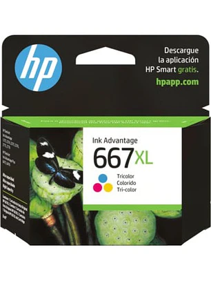 Cartucho de Tinta HP 667XL Tricolor Alto Rendimiento Original