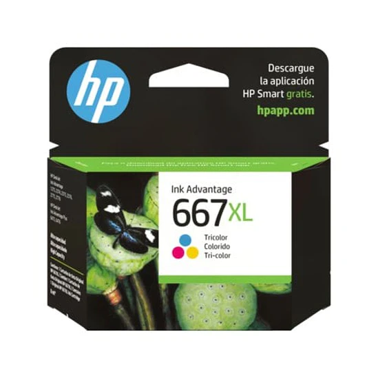 Cartucho de Tinta HP 667XL Tricolor Alto Rendimiento Original 1