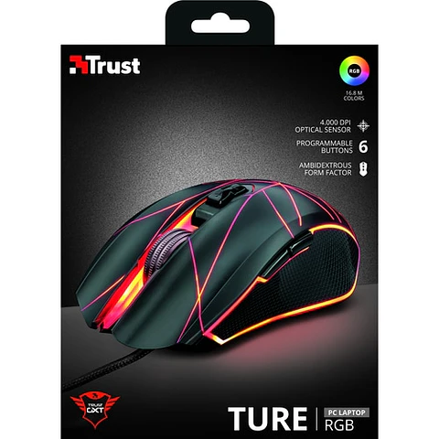 Mouse Gamer Trust GXT 160 Ture 4000 DPI USB Negro