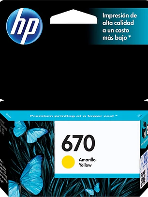 Cartucho de Tinta HP 670 Amarillo Original