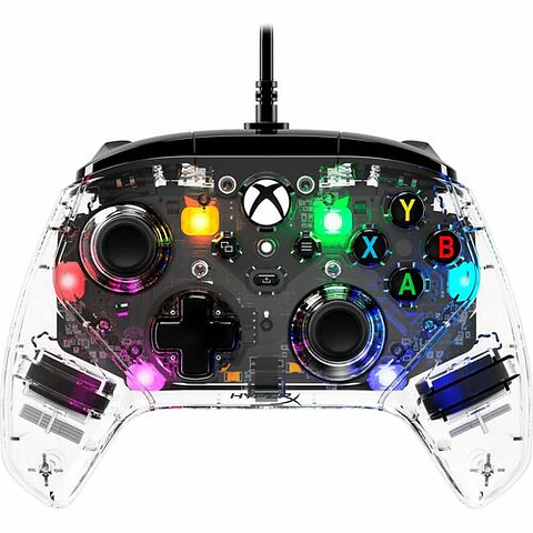 Control Gamer HyperX Cableado para Xbox y PC Transparente