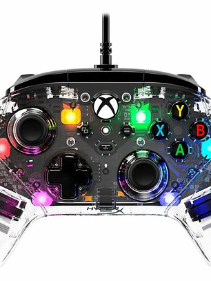 Control Gamer HyperX Cableado para Xbox y PC Transparente