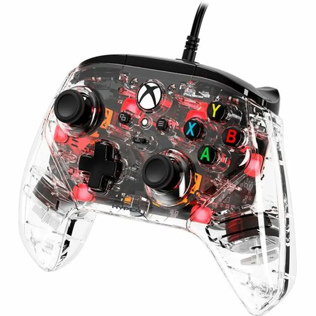 Control Gamer HyperX Cableado para Xbox y PC Transparente 2