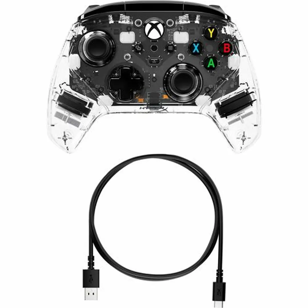 Control Gamer HyperX Cableado para Xbox y PC Transparente 5