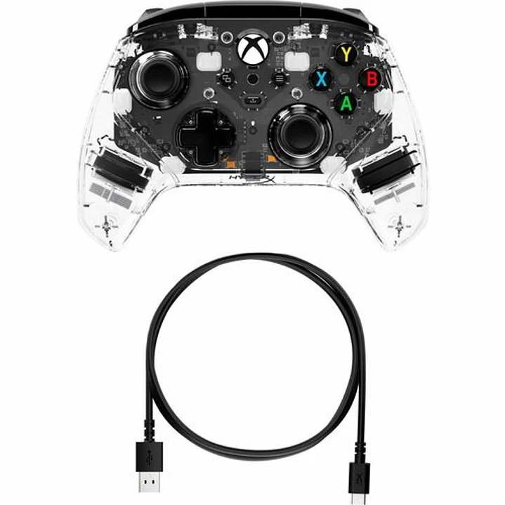 Control Gamer HyperX Cableado para Xbox y PC Transparente 5