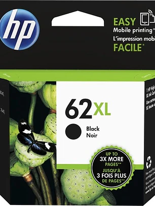Cartucho de Tinta HP 62XL Negro Original Alto Rendimiento