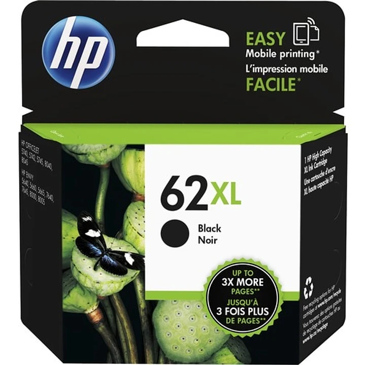 Cartucho de Tinta HP 62XL Negro Original Alto Rendimiento 1