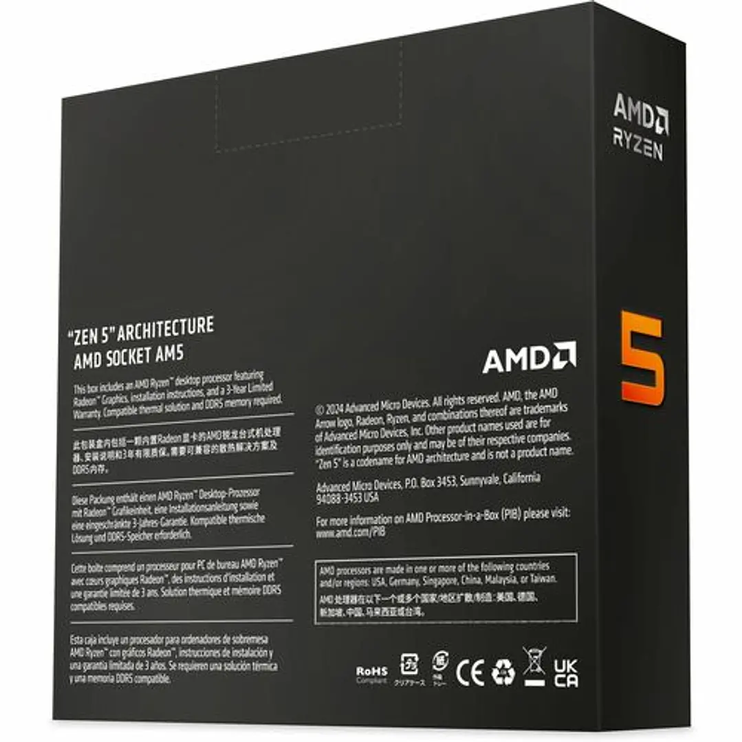 Procesador AMD Ryzen 5 9600X AM5 6 Núcleos 12 Hilos 5.4GHz 4