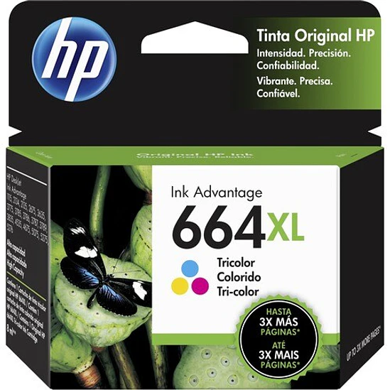 Cartucho de Tinta HP 664XL Tricolor Original Alto Rendimiento 1