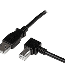 Cable Adaptador USB Startech 1m para Impresora Acodado en Ángulo Derecho - 1x USB A Macho Recto - 1x USB B Macho Angulado