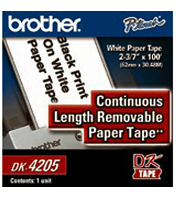 Cinta para etiquetas Brother DK4205 62mm termal label white 30.48mts para QL1050/QL550